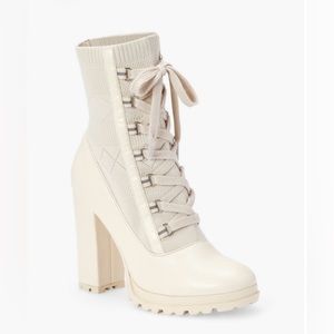 JustFab Shandee Knit Combat Boots